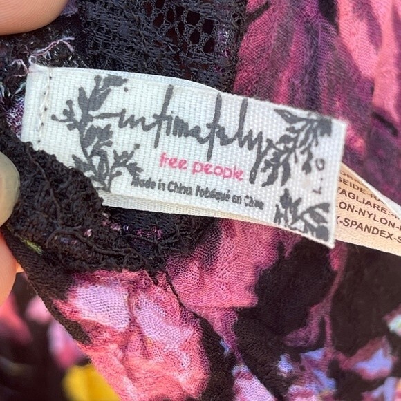 Intimately by Free People Black Lace/Floral Tunic Slip Dress Size Large - Picture 9 of 12